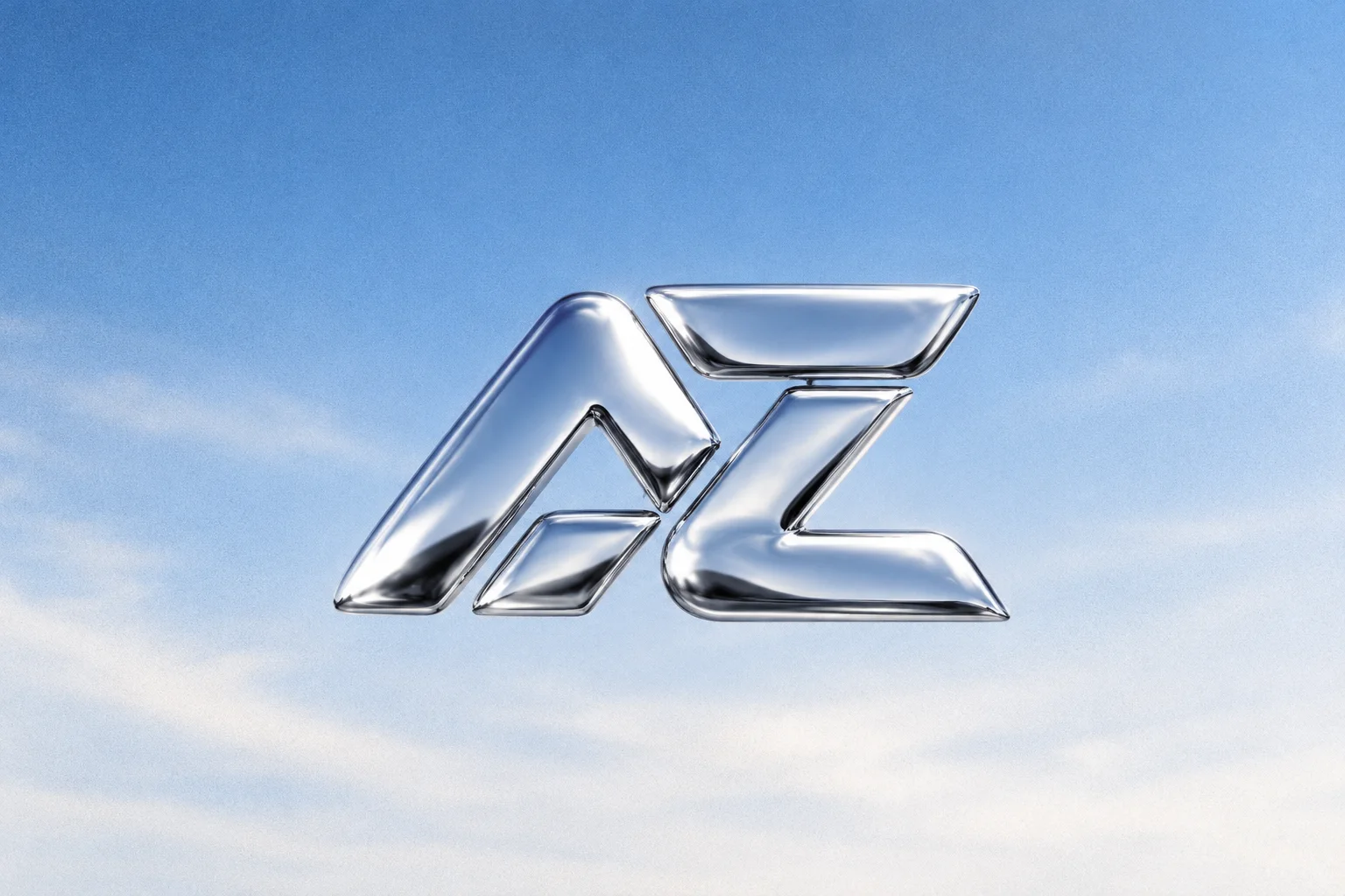 Chrome A-Z logo floating against a blue sky